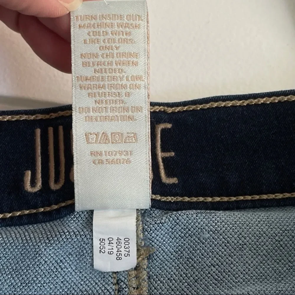 Justice Girls Mid Rise Dark Wash Jegging Jeans Size 8 Like New Condition